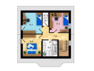 Massivhaus Vega 128 von CMF Creativ Massiv Flexibel HAUSBAU Schlüsselfertig ab 179750€, Satteldach-Klassiker Grundriss 2