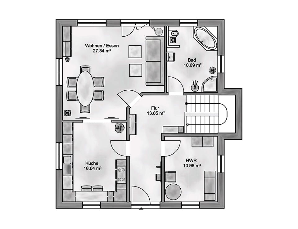 Massivhaus Veneratio von AUREA Massivhaus, Satteldach-Klassiker Grundriss 1