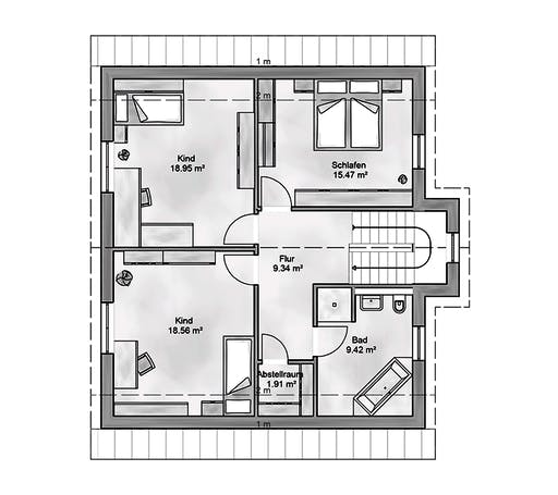 Massivhaus Veneratio von AUREA Massivhaus, Satteldach-Klassiker Grundriss 2
