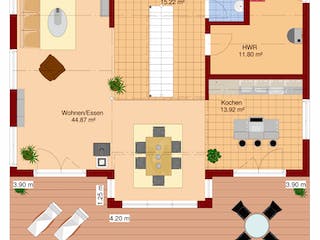 Fertighaus VENTUR 320 von FingerHaus, Pultdachhaus Grundriss 2