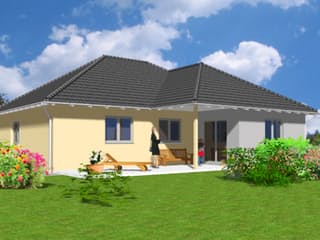 Fertighaus Verdi von v. Perbandt Holzbau Schlüsselfertig ab 200000€, Bungalow Außenansicht 3