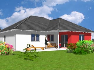 Fertighaus Verdi von v. Perbandt Holzbau Schlüsselfertig ab 200000€, Bungalow Außenansicht 4