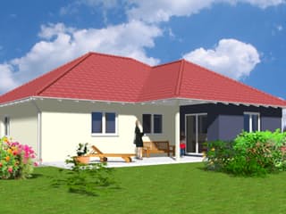 Fertighaus Verdi von v. Perbandt Holzbau Schlüsselfertig ab 200000€, Bungalow Außenansicht 5