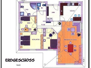 Fertighaus Verdi von v. Perbandt Holzbau Schlüsselfertig ab 200000€, Bungalow Grundriss 1