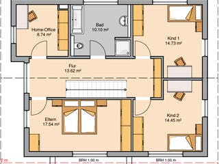 Massivhaus Familienhaus Vero von Kern-Haus Schlüsselfertig ab 396900€, Satteldach-Klassiker Grundriss 2