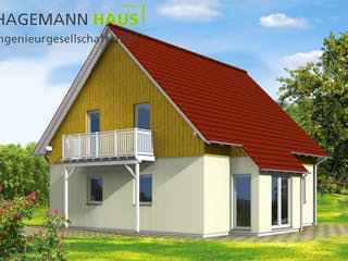 Fertighaus Verso von Hagemann Haus Schlüsselfertig ab 208100€, Satteldach-Klassiker Außenansicht 1