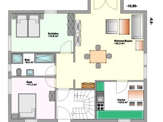Fertighaus Verso von Hagemann Haus Schlüsselfertig ab 208100€, Satteldach-Klassiker Grundriss 1