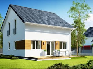 Fertighaus Das Vielseitige 113 (inaktive) von ekodom Schlüsselfertig ab 157763€, Satteldach-Klassiker Außenansicht 1