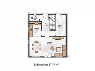 Fertighaus Das Vielseitige 113 (inaktive) von ekodom Schlüsselfertig ab 157763€, Satteldach-Klassiker Grundriss 1