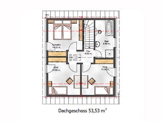 Fertighaus Das Vielseitige 113 (inaktive) von ekodom Schlüsselfertig ab 157763€, Satteldach-Klassiker Grundriss 2