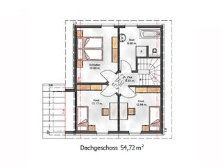 Fertighaus Das Vielseitige 123 (inaktive) von ekodom Schlüsselfertig ab 172007€, Satteldach-Klassiker Grundriss 2