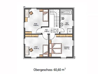 Fertighaus Das Vielseitige 130 (inaktive) von ekodom Schlüsselfertig ab 178705€, Satteldach-Klassiker Grundriss 2