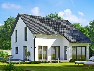 Fertighaus Das Vielseitige 141 (inaktive) von ekodom Schlüsselfertig ab 181620€, Satteldach-Klassiker Außenansicht 1