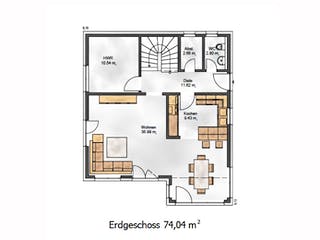 Fertighaus Das Vielseitige 141 (inaktive) von ekodom Schlüsselfertig ab 181620€, Satteldach-Klassiker Grundriss 1