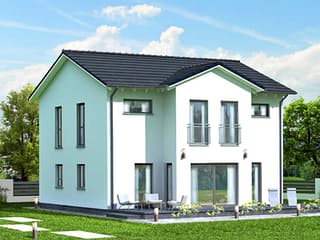 Fertighaus Das Vielseitige 152 (inaktive) von ekodom Schlüsselfertig ab 191841€, Satteldach-Klassiker Außenansicht 1