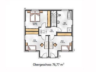 Fertighaus Das Vielseitige 152 (inaktive) von ekodom Schlüsselfertig ab 191841€, Satteldach-Klassiker Grundriss 2