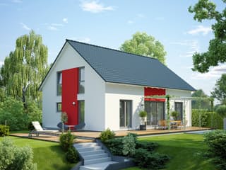 Fertighaus Villa 160 von öko-domo, Satteldach-Klassiker Außenansicht 1