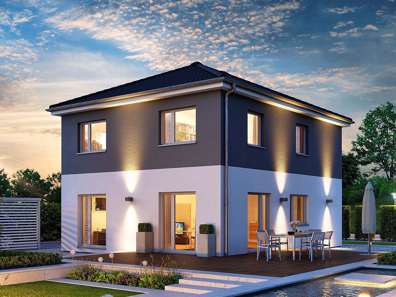 Fertighaus Villa 133 von Hanse Haus Schlüsselfertig ab 390251€, Stadtvilla Außenansicht 1