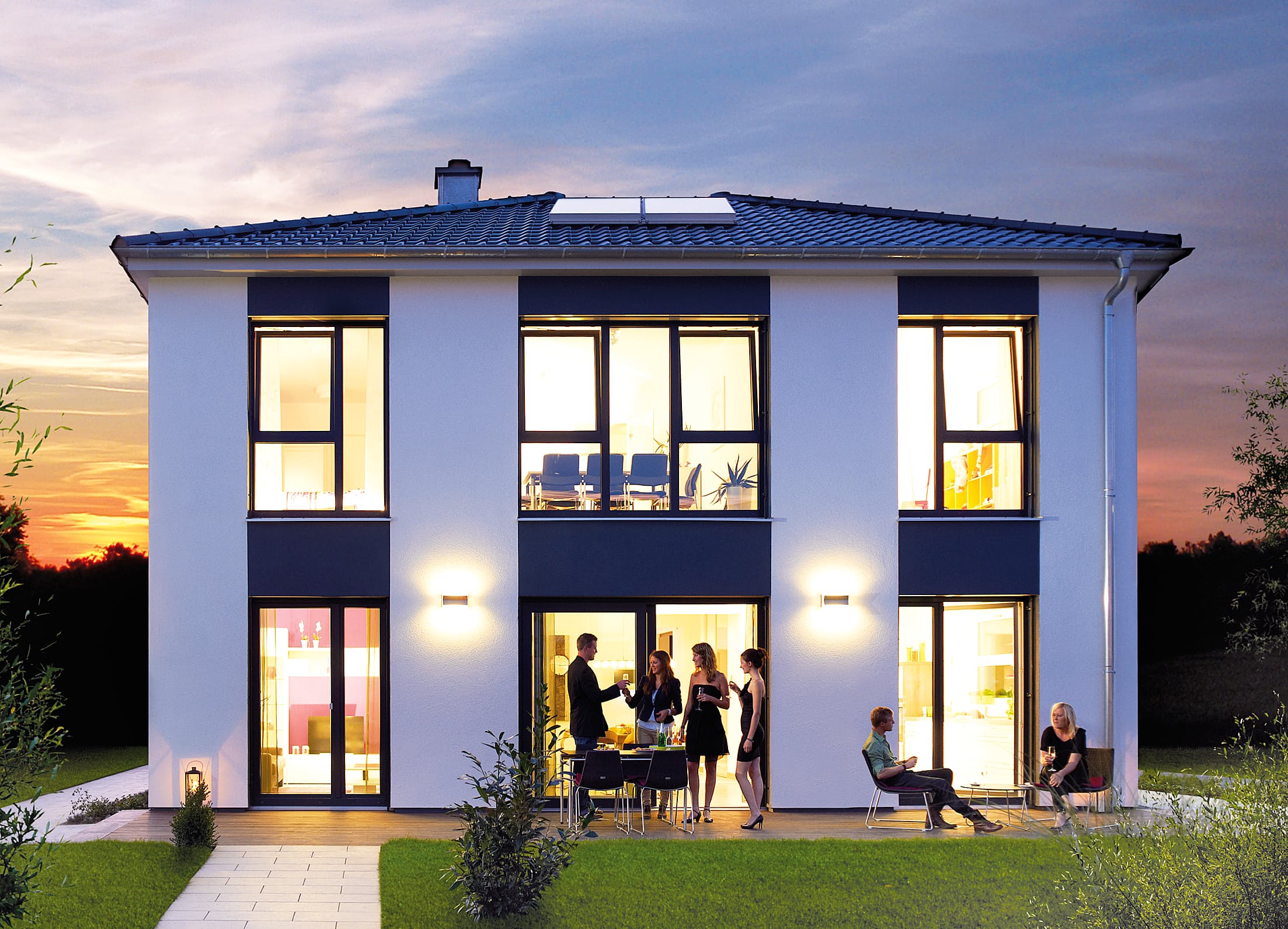 Fertighaus Villa 165 von Hanse Haus Schlüsselfertig ab 396926€, Stadtvilla Außenansicht 1