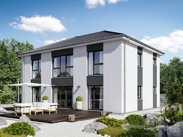Fertighaus Villa 183 von Hanse Haus Schlüsselfertig ab 452451€, Stadtvilla Außenansicht 1