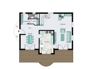 Fertighaus Villingen-Schwenningen von STREIF Haus, Satteldach-Klassiker Grundriss 1