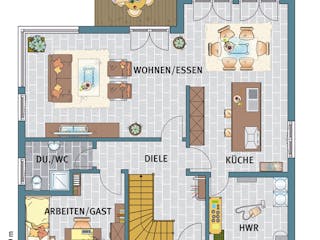 Fertighaus MH Köln - VIO 400 von FingerHaus Schlüsselfertig ab 435070€, Satteldach-Klassiker Grundriss 2