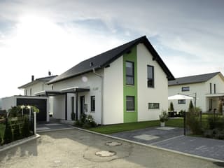 Fertighaus VIO – Einfamilienhaus zum Wohlfühlen von FingerHaus, Satteldach-Klassiker Außenansicht 3