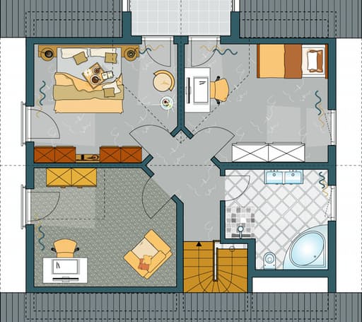 Fertighaus MH Gründau - VIO von FingerHaus Schlüsselfertig ab 339678€, Satteldach-Klassiker Grundriss 2