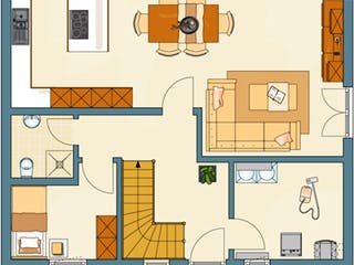 Fertighaus VIO mit Pool von FingerHaus, Satteldach-Klassiker Grundriss 1