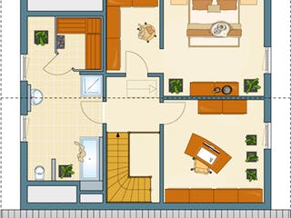 Fertighaus VIO mit Pool von FingerHaus, Satteldach-Klassiker Grundriss 2