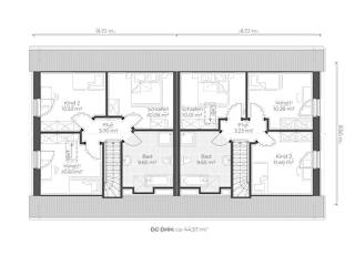 Massivhaus Doppelhaus V120 von Virtus Massivhaus Schlüsselfertig ab 192500€, Satteldach-Klassiker Grundriss 2