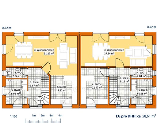 Virtus Doppelhaus V 120 Floorplan 1
