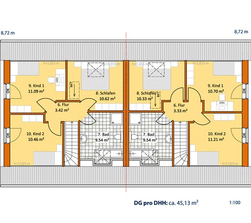 Virtus Doppelhaus V 120 Floorplan 2