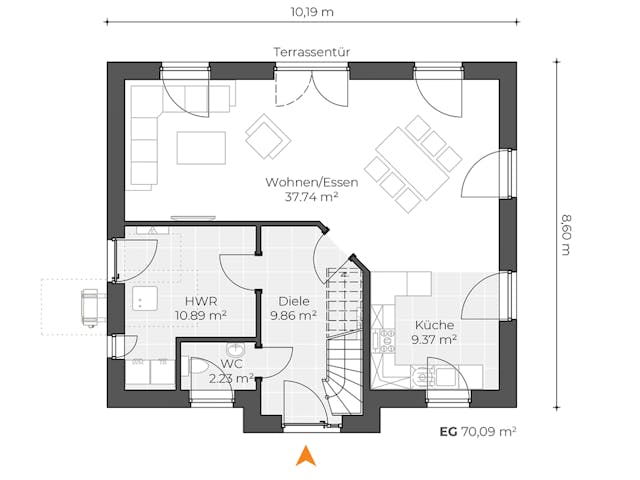 Massivhaus Friesenhaus V140 von Virtus Massivhaus Schlüsselfertig ab 226500€, Satteldach-Klassiker Grundriss 1 Massivhaus Friesenhaus V140 von Virtus Massivhaus Schlüsselfertig ab 226500€, Satteldach-Klassiker Grundriss 1