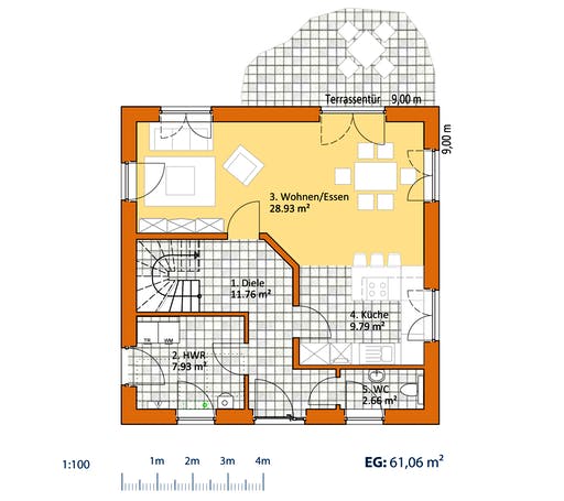 Virtus Stadtvilla V 130 Floorplan 1