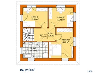 Massivhaus Stadtvilla V 130 von Virtus Massivhaus Schlüsselfertig ab 155500€, Stadtvilla Grundriss 2