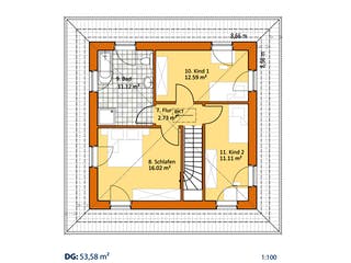 Massivhaus Toskana V 140 von Virtus Massivhaus Schlüsselfertig ab 175900€, Stadtvilla Grundriss 2