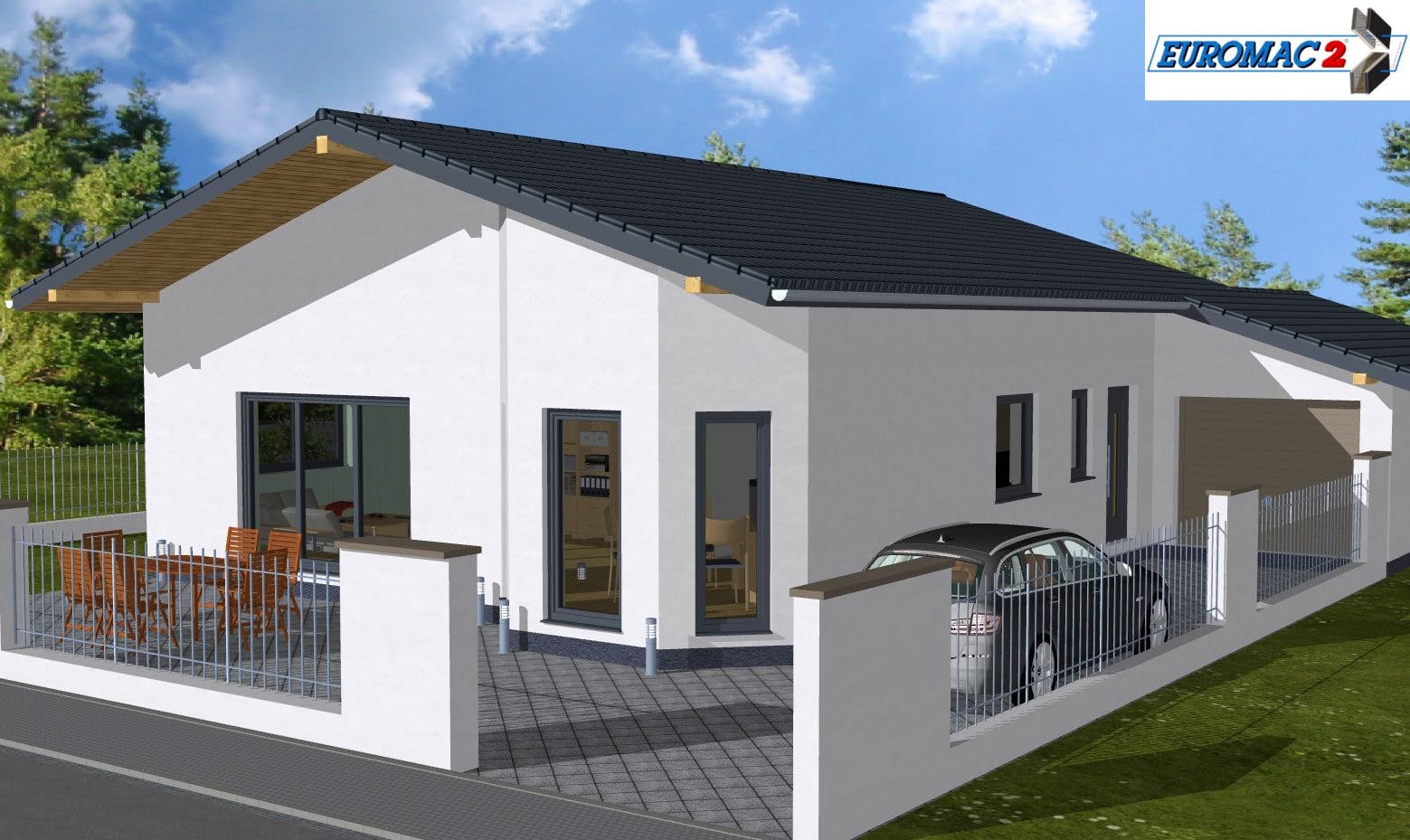 Massivhaus Vita 100 SD von EUROMAC 2 S.A.S. Bausatzhaus ab 43506€, Satteldach-Klassiker Außenansicht 2