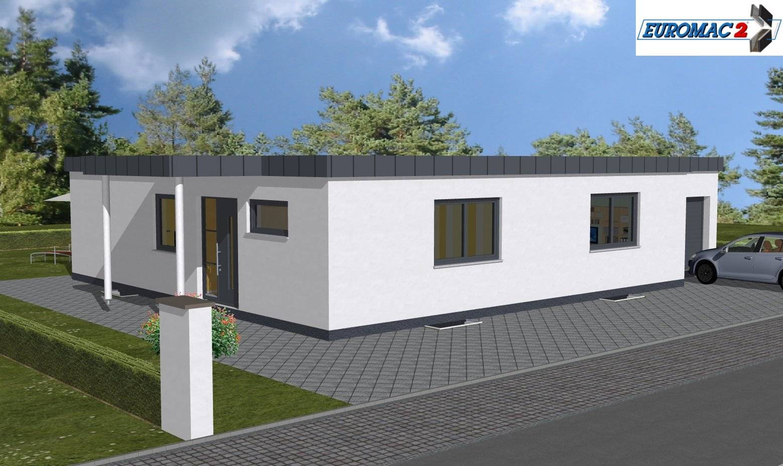 Massivhaus Vita 130 FD von EUROMAC 2 S.A.S. Bausatzhaus ab 29985€, Bungalow Außenansicht 1