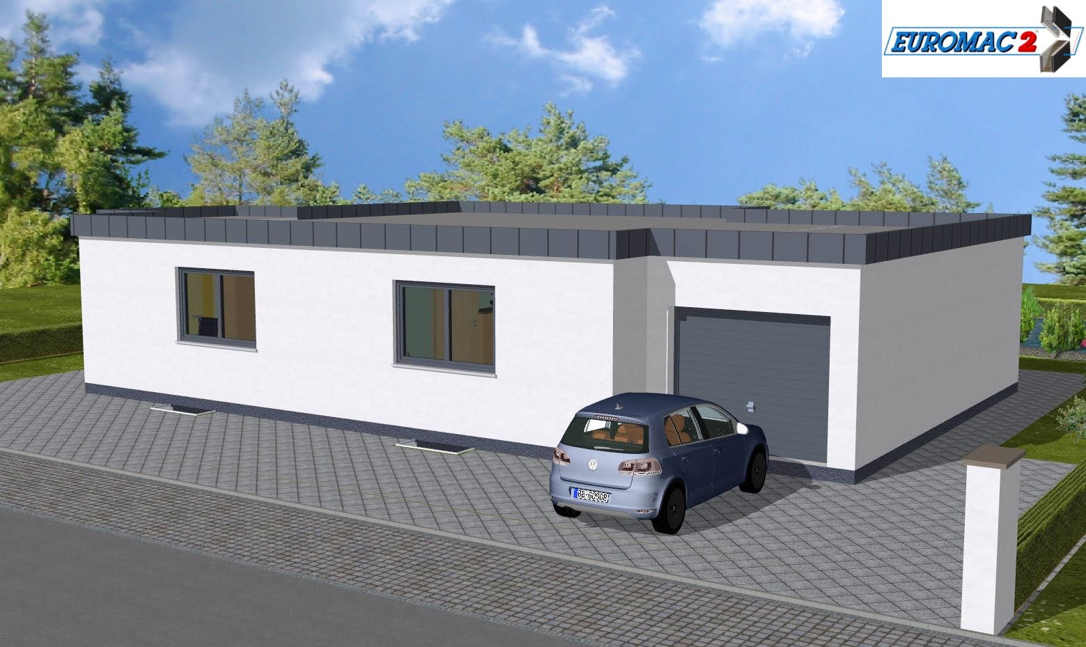 Massivhaus Vita 130 FD von EUROMAC 2 S.A.S. Bausatzhaus ab 29985€, Bungalow Außenansicht 2