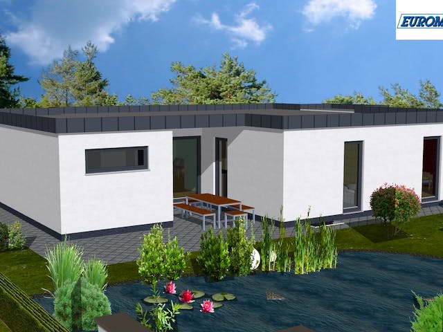 Massivhaus Vita 130 FD von EUROMAC 2 S.A.S. Bausatzhaus ab 29985€, Bungalow Außenansicht 3