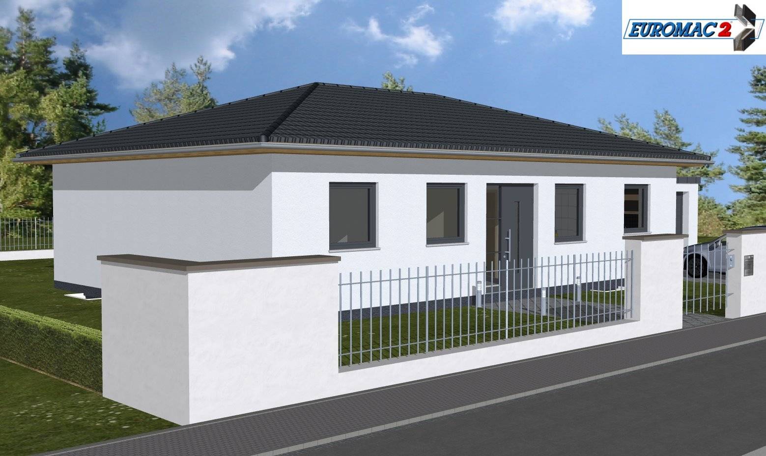 Massivhaus Vita 90 WD von EUROMAC 2 S.A.S. Bausatzhaus ab 37187€, Bungalow Außenansicht 1