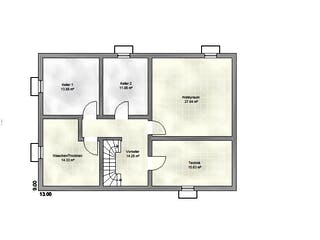 Massivhaus Vita 90 WD von EUROMAC 2 S.A.S. Bausatzhaus ab 37187€, Bungalow Grundriss 3