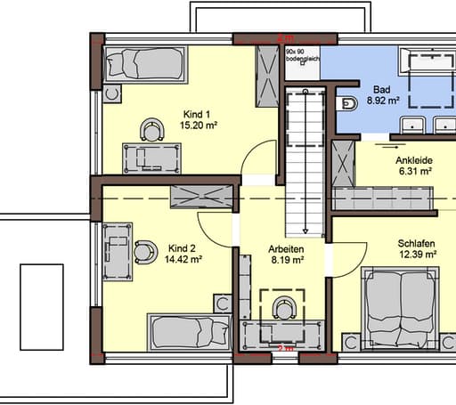 Fertighaus Vitalis 135 von Büdenbender Schlüsselfertig ab 345523€, Satteldach-Klassiker Grundriss 2