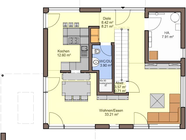Fertighaus Vitalis 135 von Büdenbender Hausbau Schlüsselfertig ab 510892€, Satteldach-Klassiker Grundriss 1