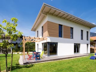 Fertighaus Volders von Regnauer Hausbau Schlüsselfertig ab 261445€, Pultdachhaus Außenansicht 3