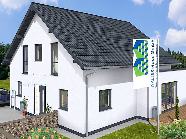 Massivhaus Basic 160 SD von Wäller-Haus, Satteldach-Klassiker Außenansicht 3