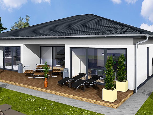 Massivhaus Vita 140 WD von Wäller-Haus, Bungalow Außenansicht 2