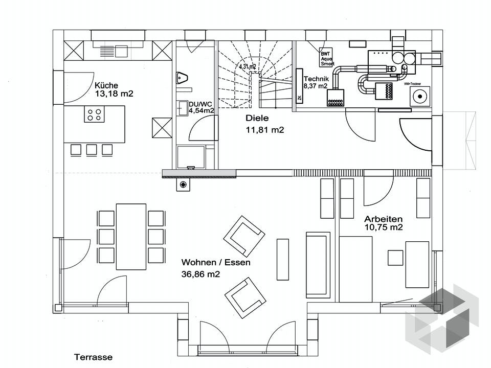 Walmdach 174 von LUXHAUS Grundriss