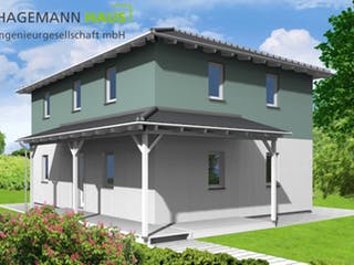 Fertighaus Walmit von Hagemann Haus Schlüsselfertig ab 170500€, Stadtvilla Außenansicht 3